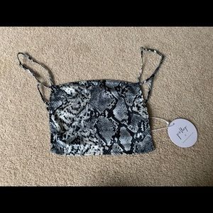 snakeskin crop top